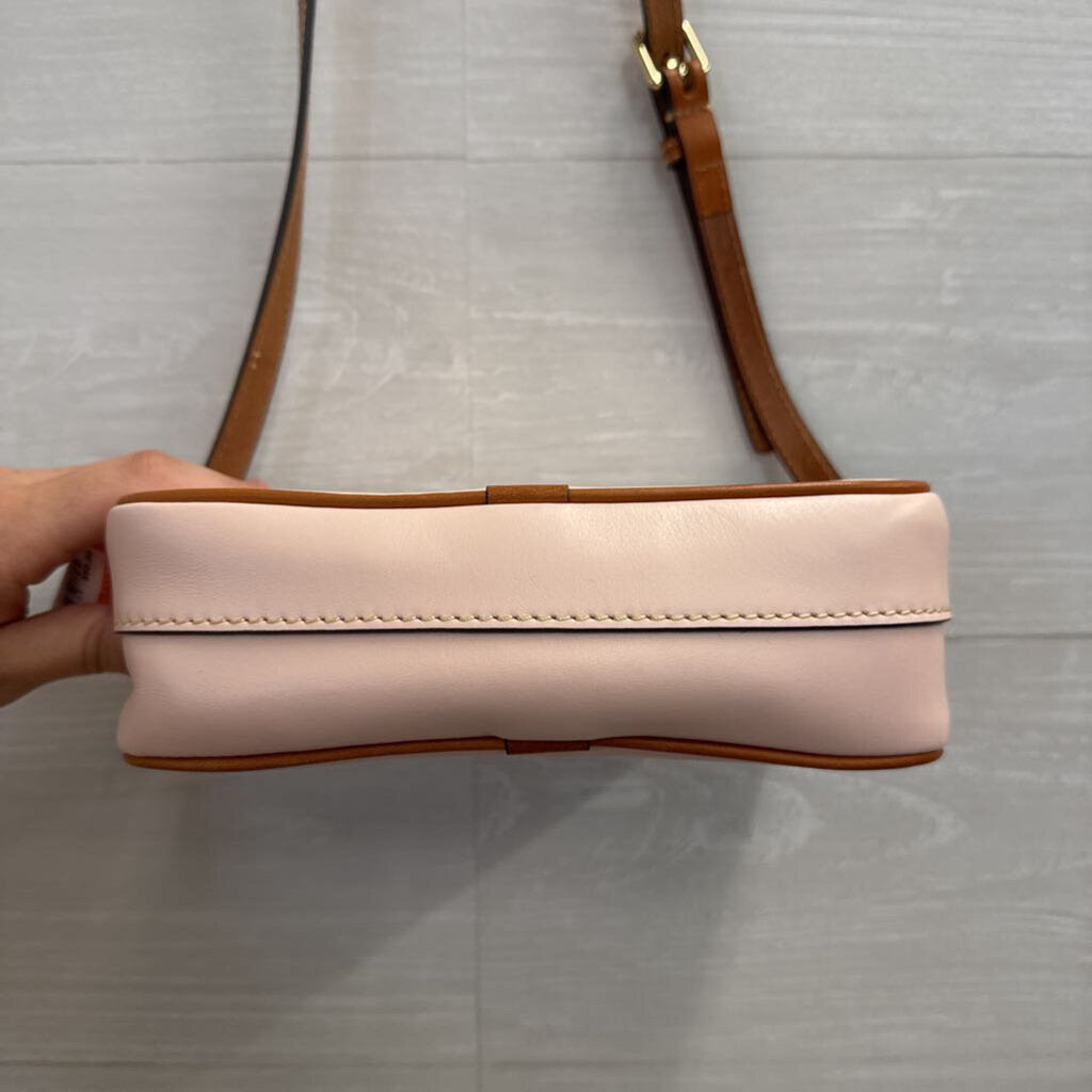 Dooney and Bourke Pink/ Brown Leather Camera Crossbody Purse
