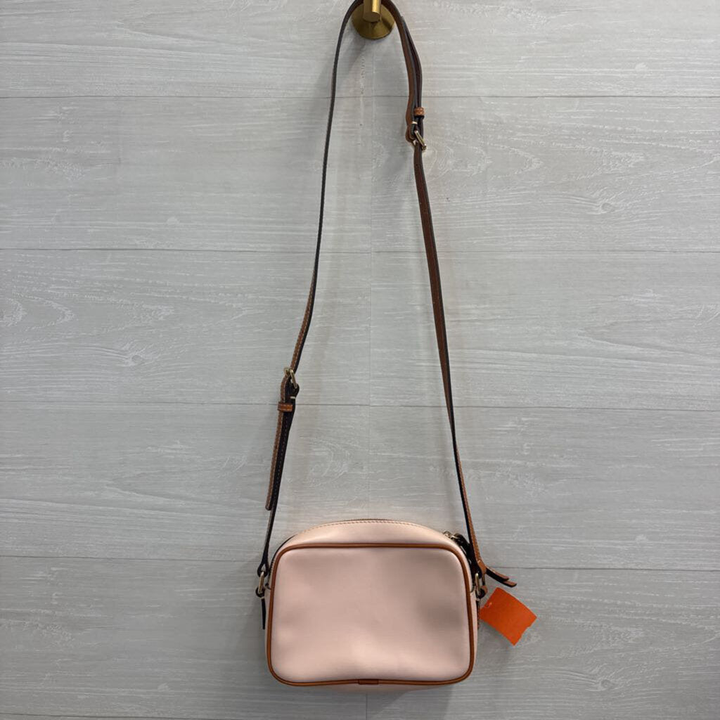 Dooney and Bourke Pink/ Brown Leather Camera Crossbody Purse