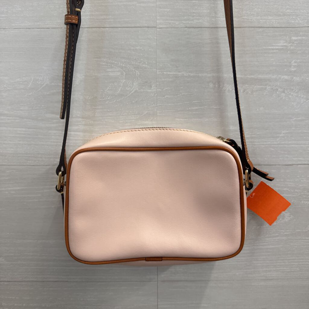 Dooney and Bourke Pink/ Brown Leather Camera Crossbody Purse