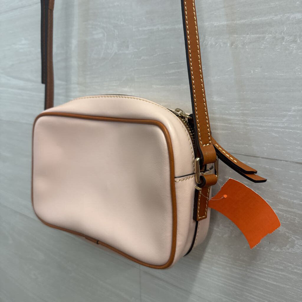 Dooney and Bourke Pink/ Brown Leather Camera Crossbody Purse