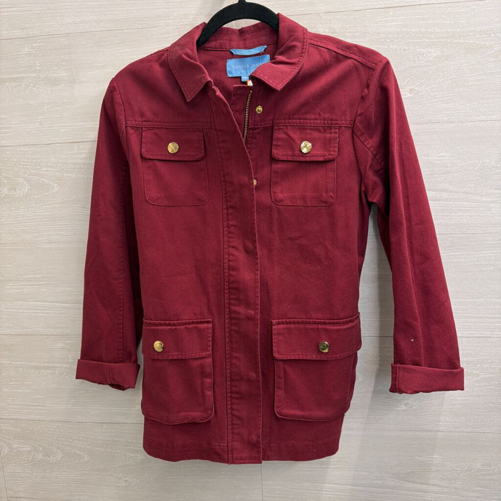 Draper James Wine Twill Field Jacket Small