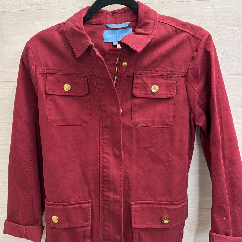 Draper James Wine Twill Field Jacket Small