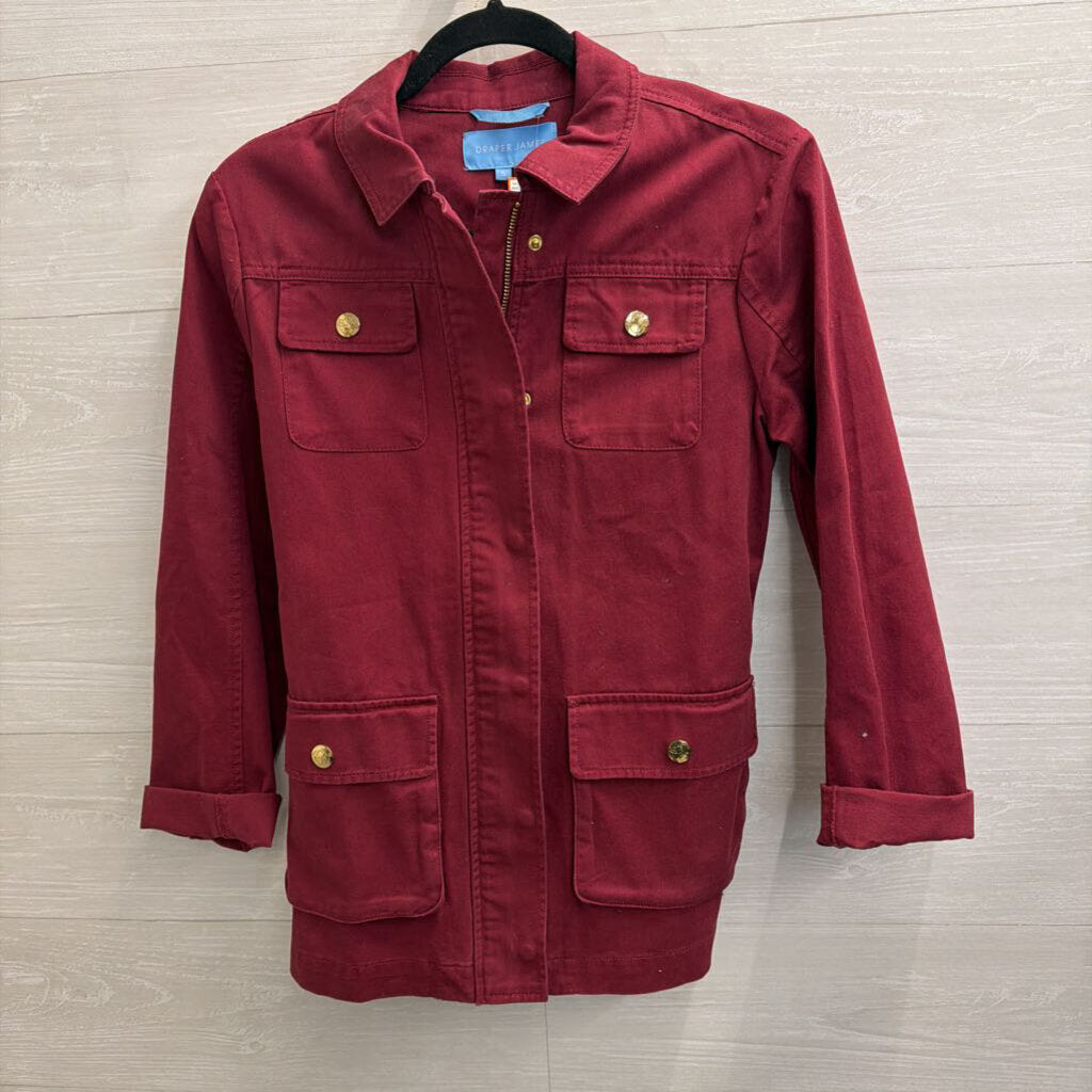 Draper James Wine Twill Field Jacket Small