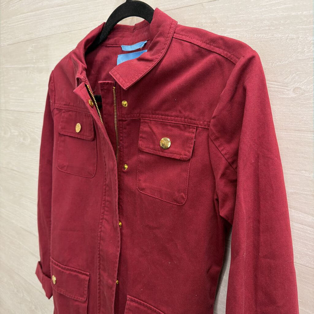 Draper James Wine Twill Field Jacket Small