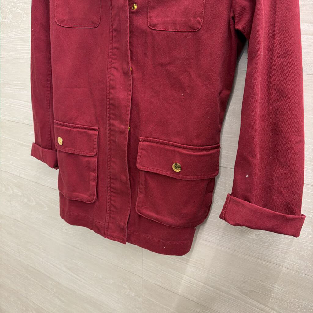 Draper James Wine Twill Field Jacket Small