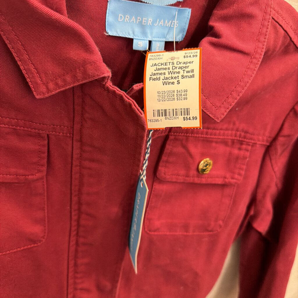 Draper James Wine Twill Field Jacket Small