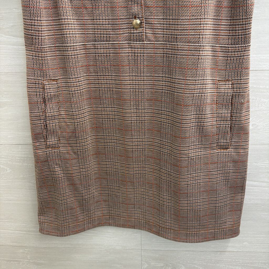 Loft Brown Plaid Short Sleeve Dress 8