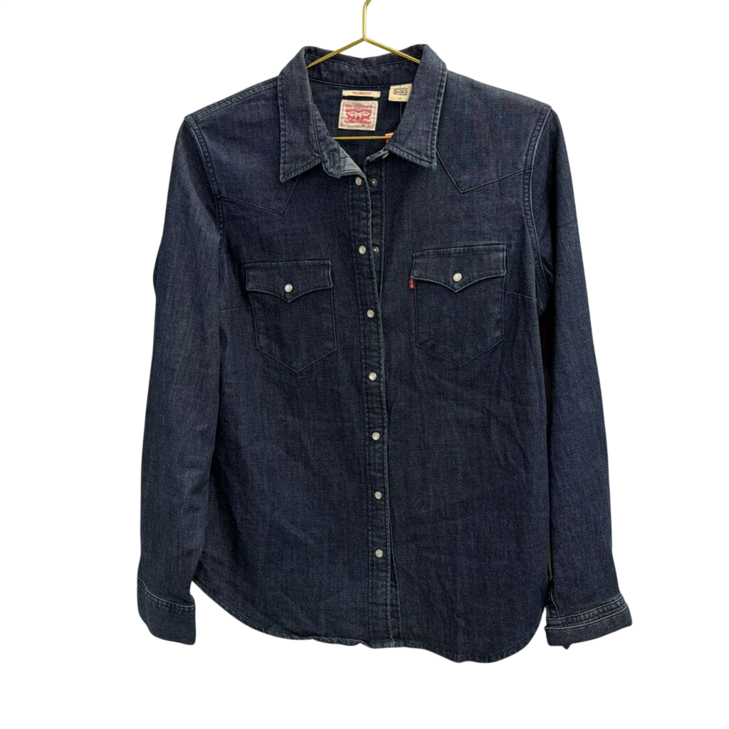 Levi Dark Wash Tailored Fit Long Sleeve Top Large