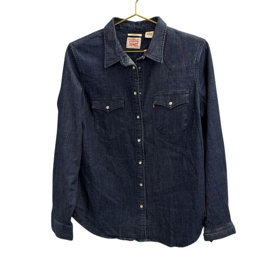 Levi Dark Wash Tailored Fit Long Sleeve Top Large