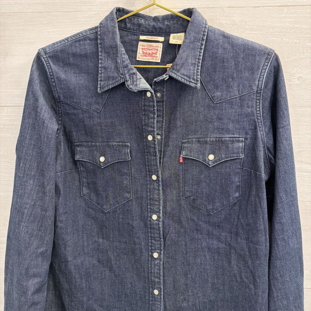 Levi Dark Wash Tailored Fit Long Sleeve Top Large