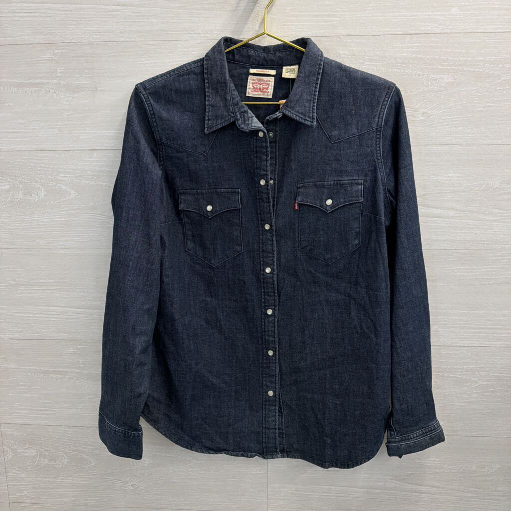 Levi Dark Wash Tailored Fit Long Sleeve Top Large