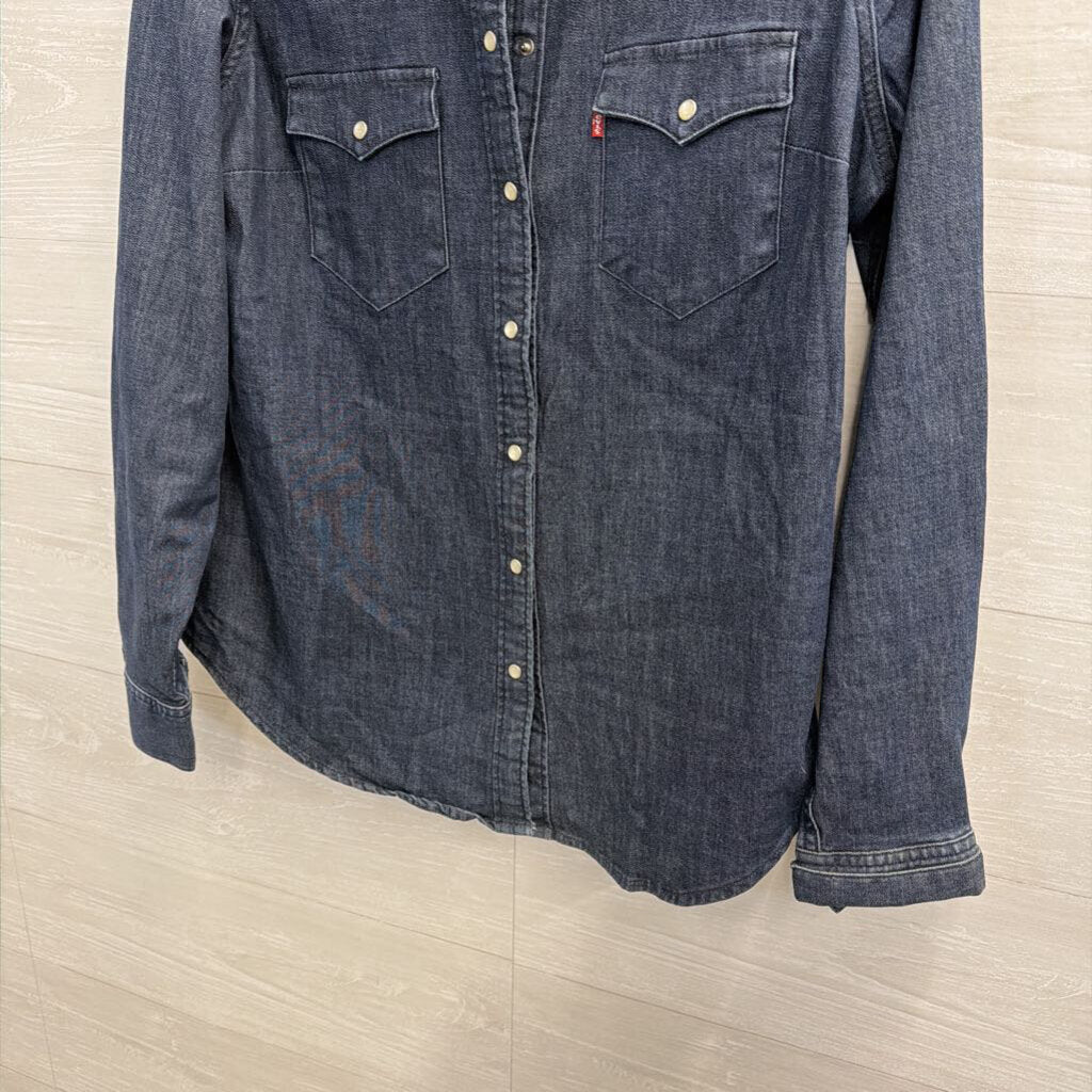 Levi Dark Wash Tailored Fit Long Sleeve Top Large