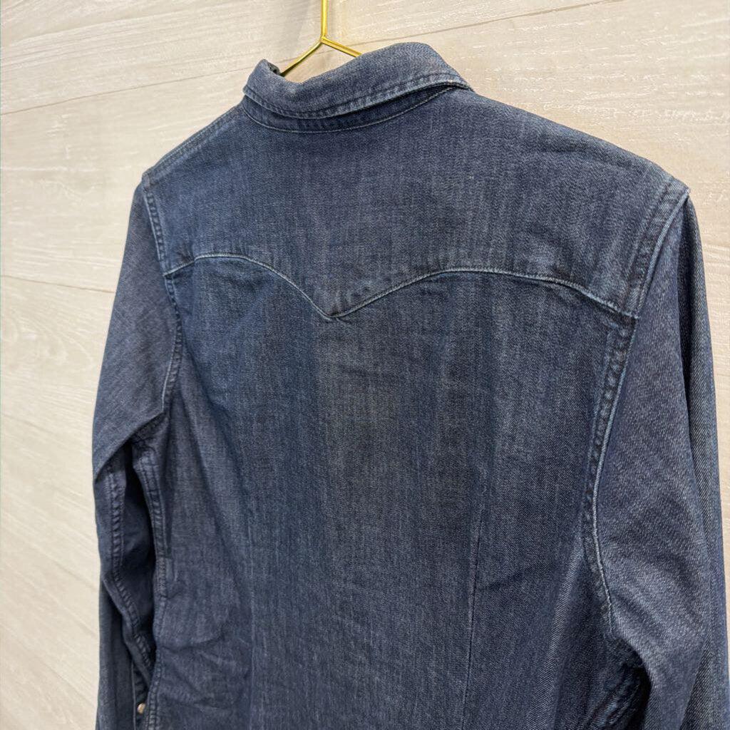 Levi Dark Wash Tailored Fit Long Sleeve Top Large