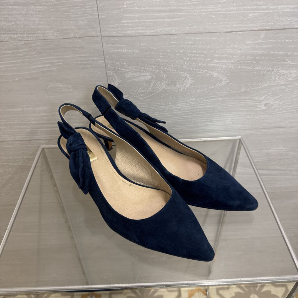 Louise et Cie Navy Suede Jasilen Slingback Pumps 9.5