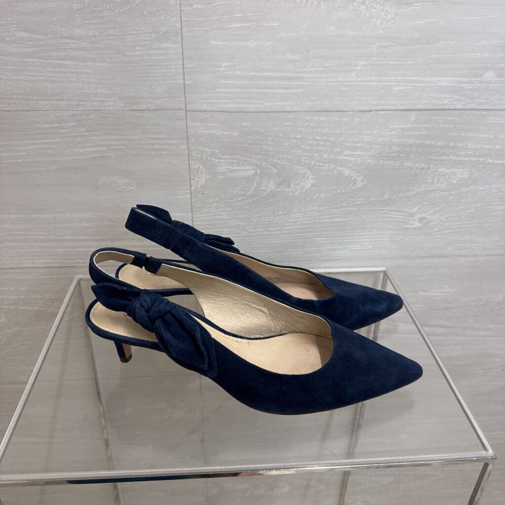 Louise et Cie Navy Suede Jasilen Slingback Pumps 9.5