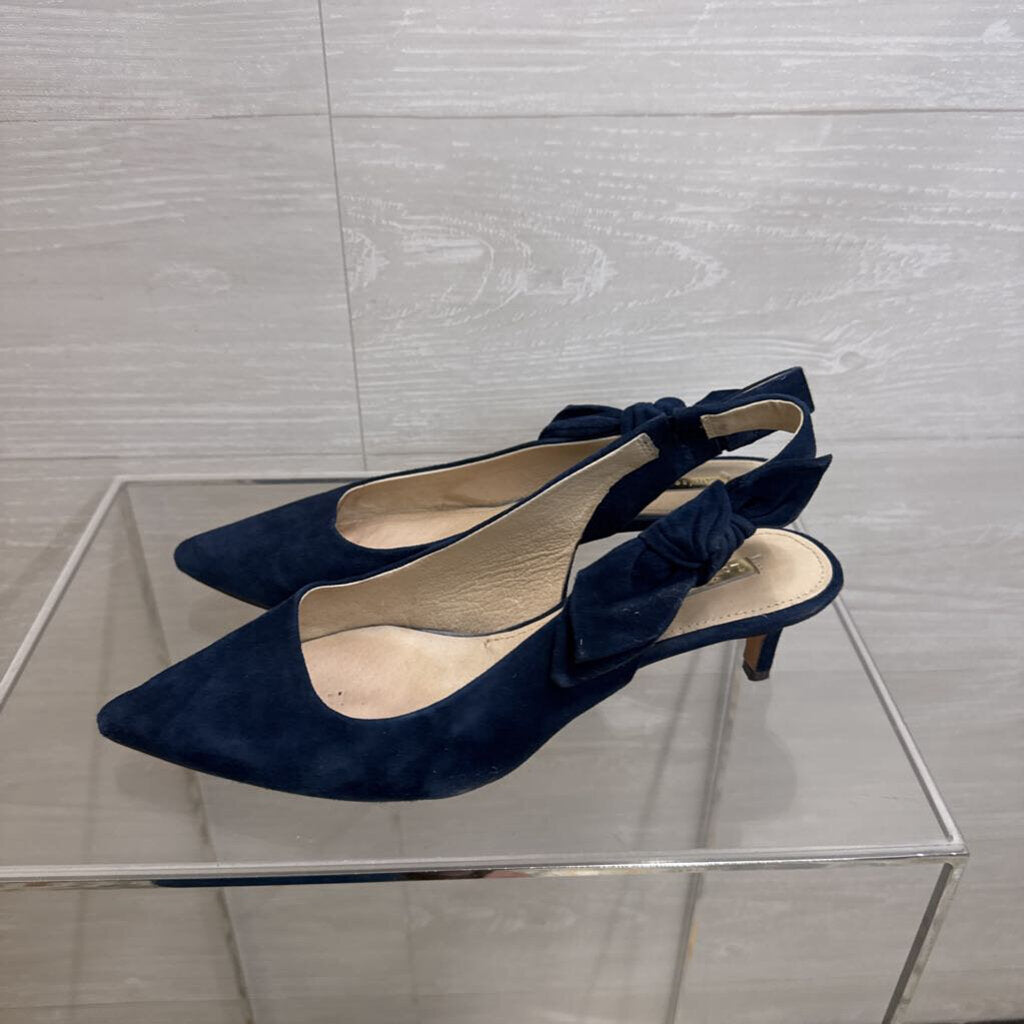 Louise et Cie Navy Suede Jasilen Slingback Pumps 9.5