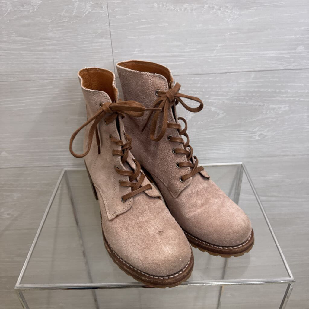 Frye Pink Suede Leather Sabrina Lace up Boots 9.5