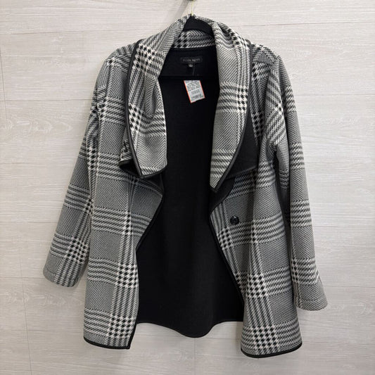 Ellen Reyes Black/ White Plaid Soft Fleece Jacket Large