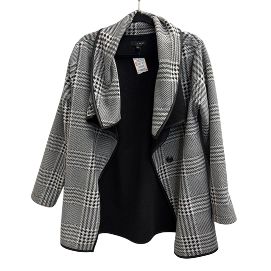 Ellen Reyes Black/ White Plaid Soft Fleece Jacket Large