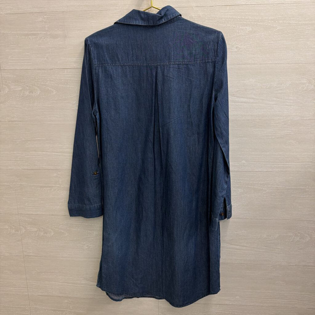 ICE Dark Wash Chambray Long Sleeve Dress 8