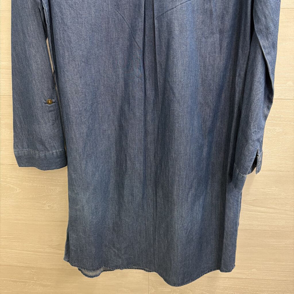 ICE Dark Wash Chambray Long Sleeve Dress 8