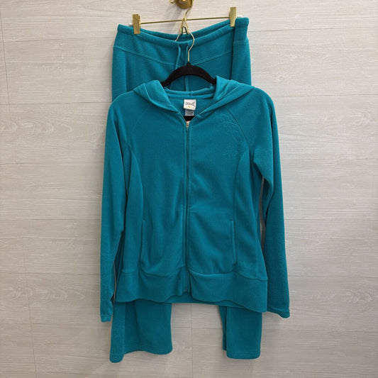 Vintage Everlast Blue Fleece Zip Up Hoodie/ Wide Leg Pants Set Medium