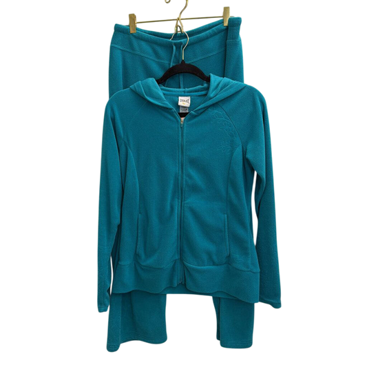 Vintage Everlast Blue Fleece Zip Up Hoodie/ Wide Leg Pants Set Medium