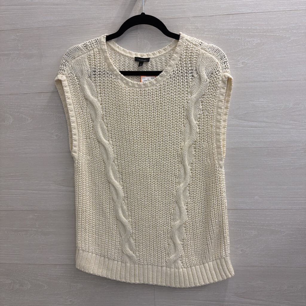 Talbots Cream Knit Sleeveless Top Medium