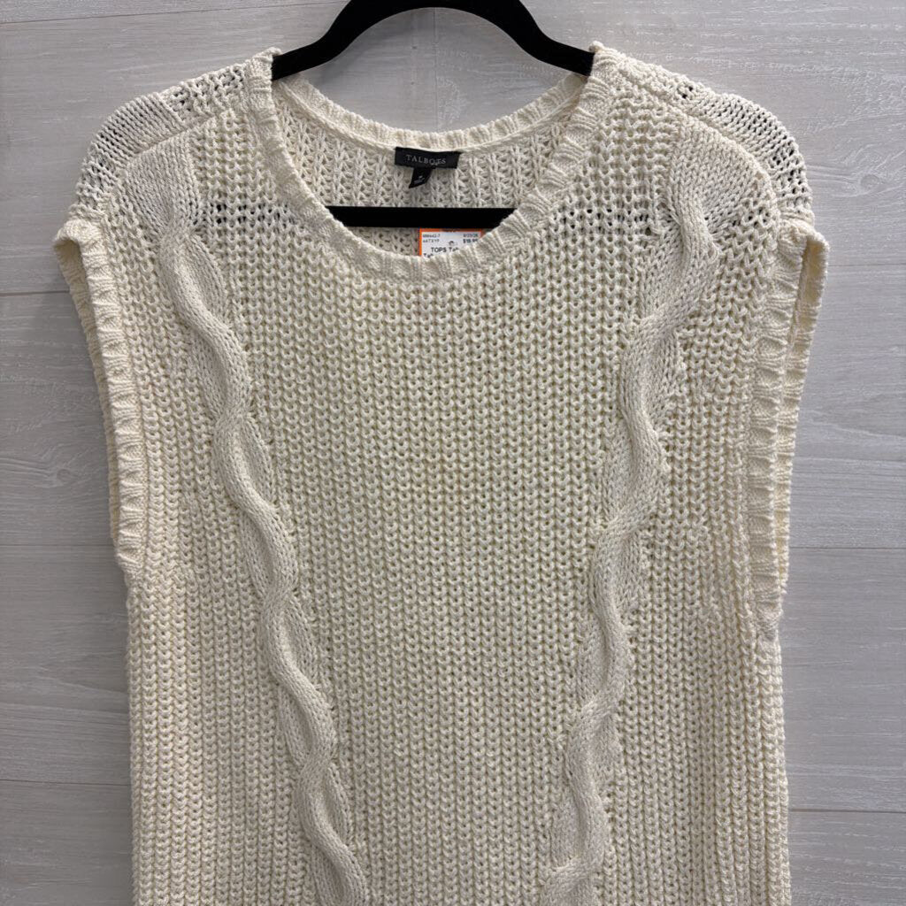 Talbots Cream Knit Sleeveless Top Medium