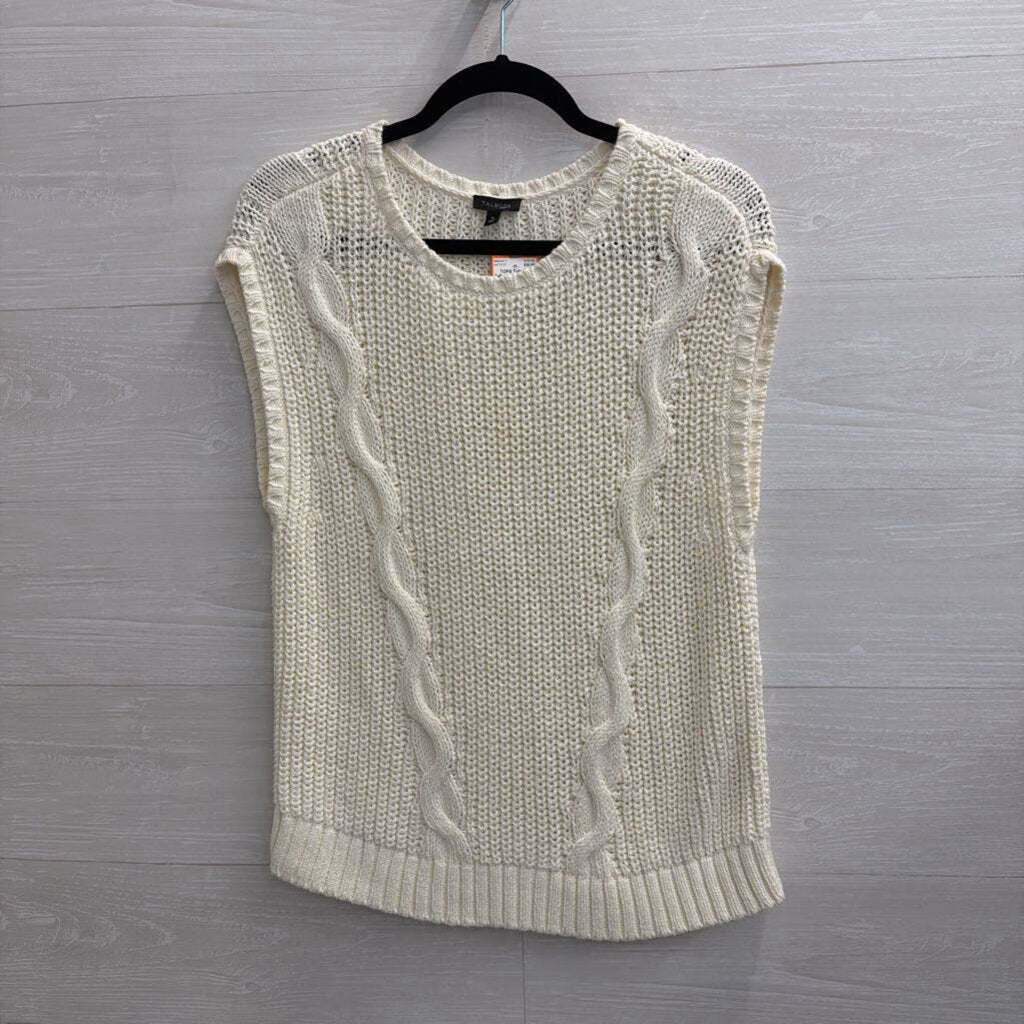 Talbots Cream Knit Sleeveless Top Medium