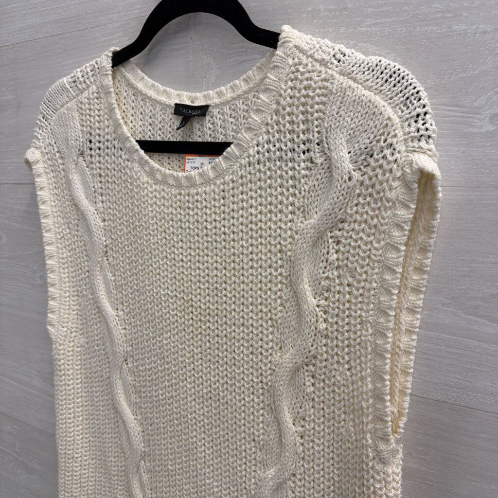 Talbots Cream Knit Sleeveless Top Medium