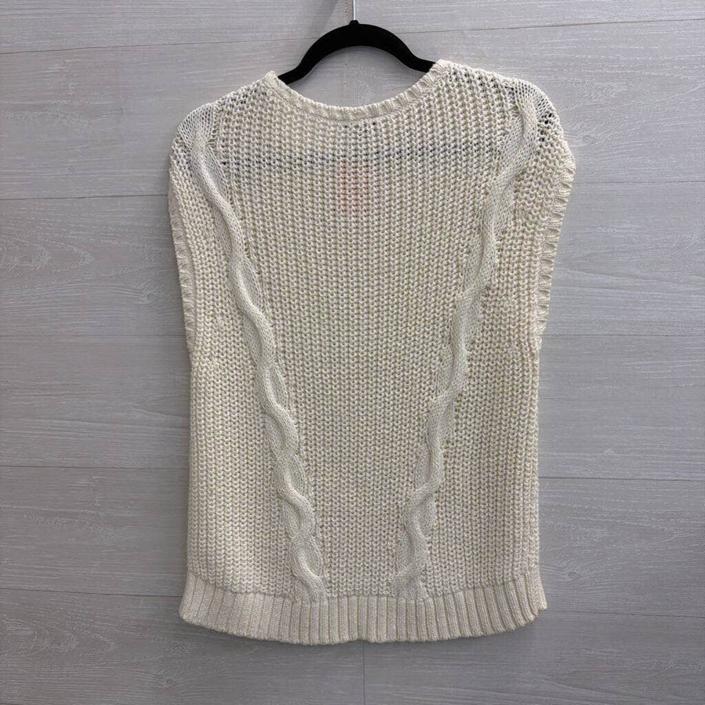 Talbots Cream Knit Sleeveless Top Medium
