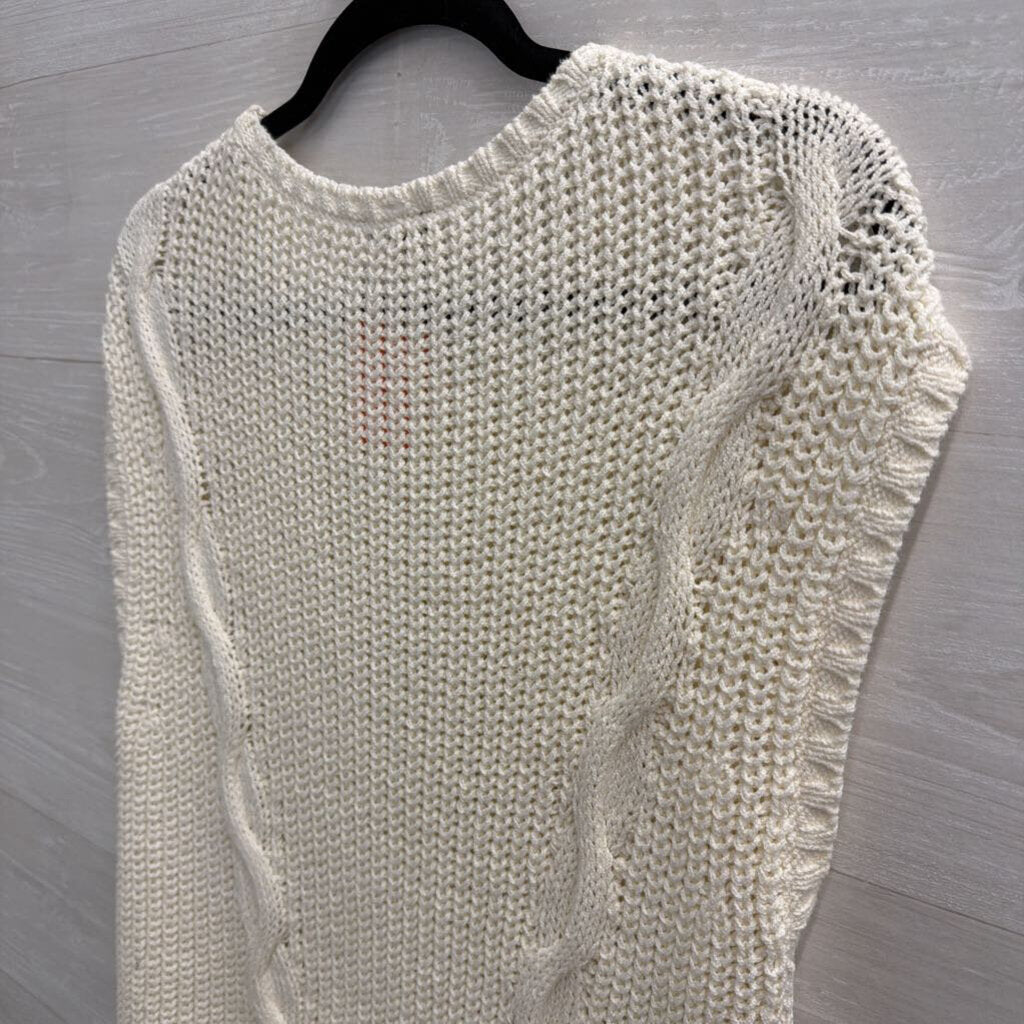 Talbots Cream Knit Sleeveless Top Medium