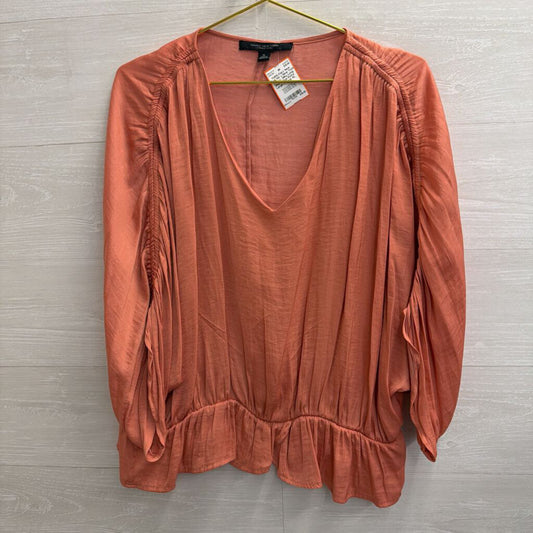 Marc New York Orange Silky Long Sleeve Top Extra Large