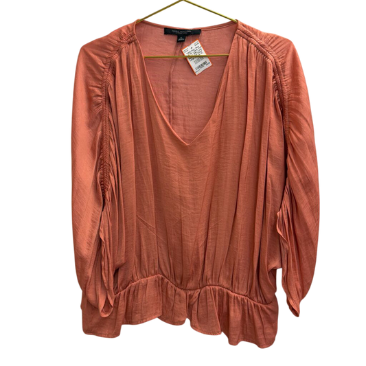 Marc New York Orange Silky Long Sleeve Top Extra Large