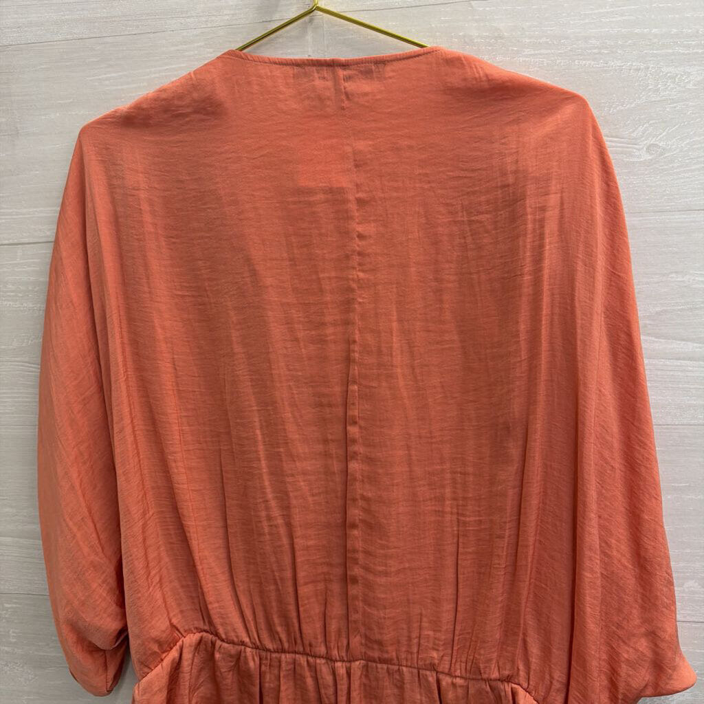 Marc New York Orange Silky Long Sleeve Top Extra Large