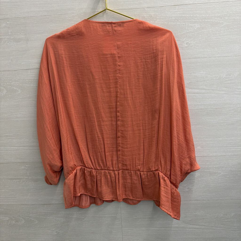 Marc New York Orange Silky Long Sleeve Top Extra Large