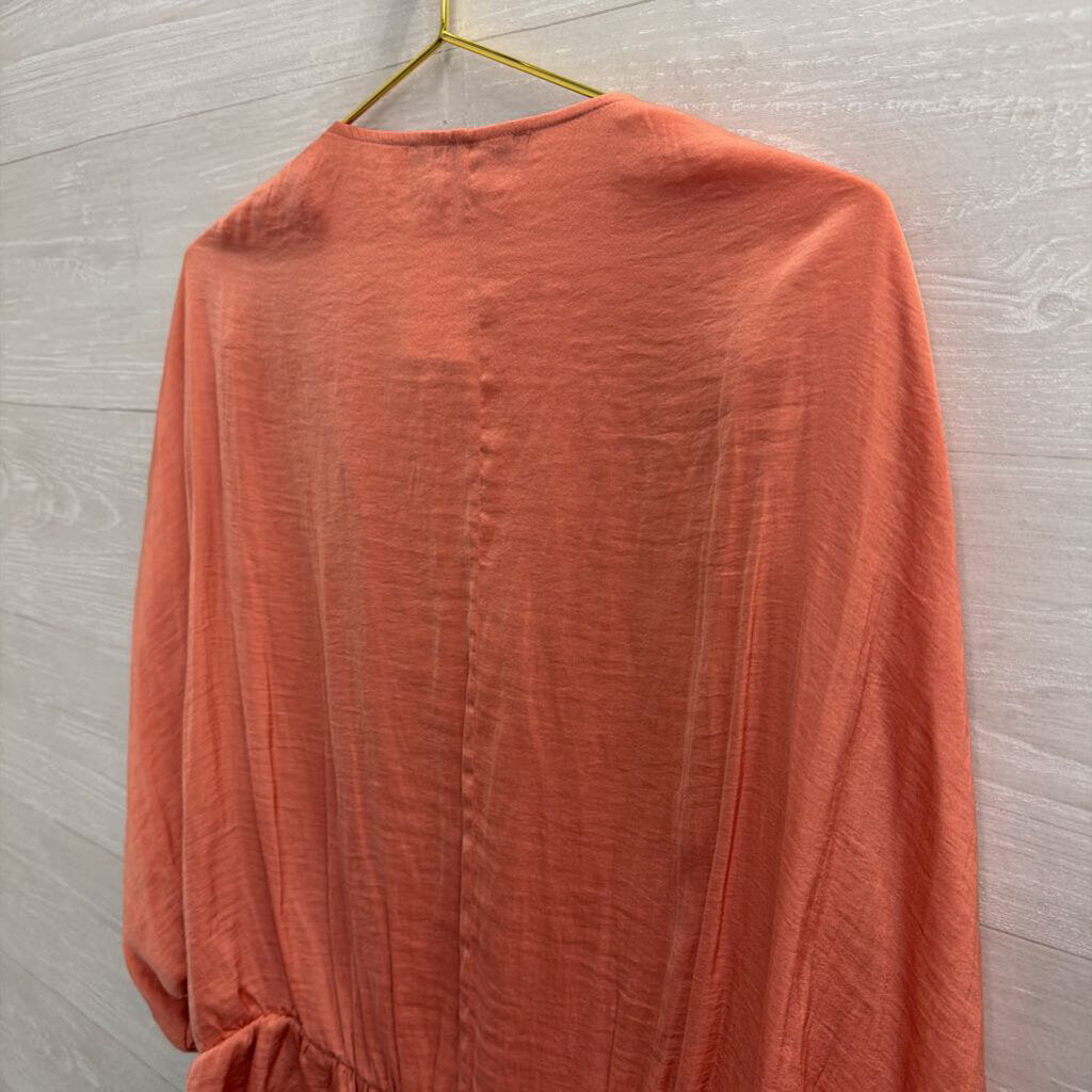 Marc New York Orange Silky Long Sleeve Top Extra Large