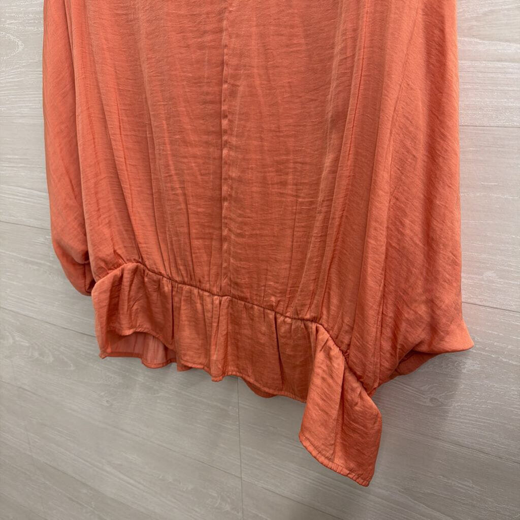 Marc New York Orange Silky Long Sleeve Top Extra Large