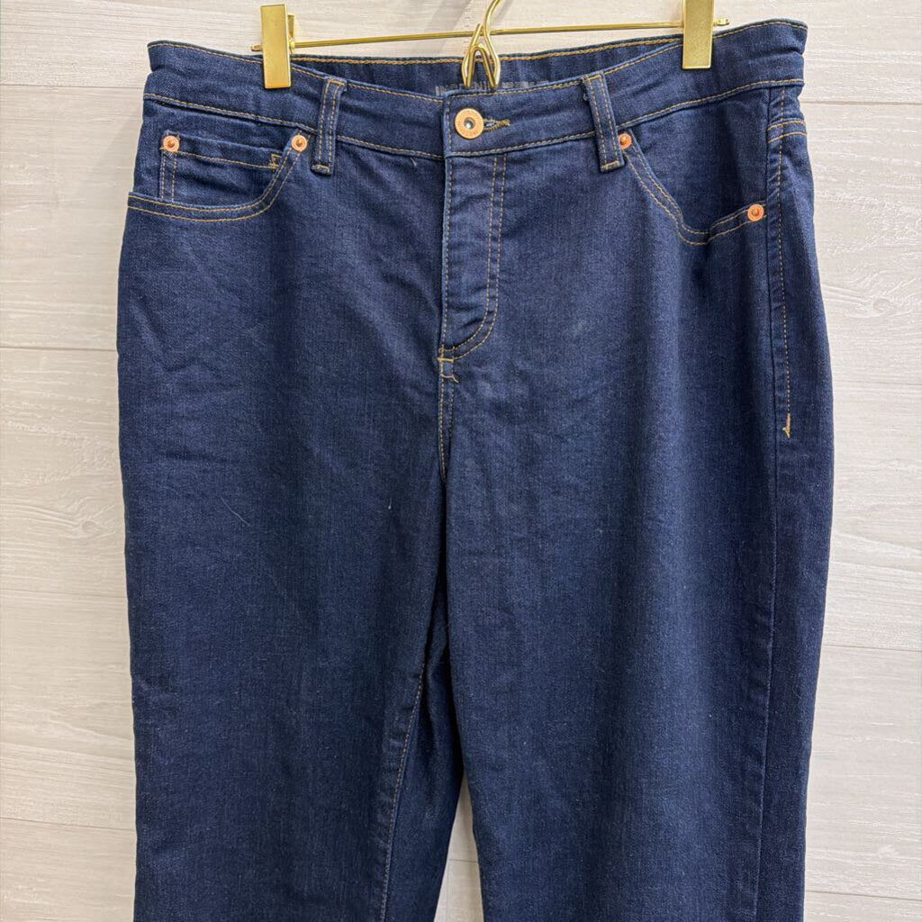 INC Denim Dark Wash Mid Rise Flare Jeans 12