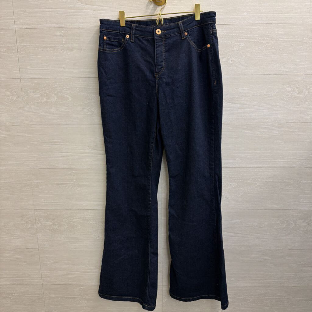 INC Denim Dark Wash Mid Rise Flare Jeans 12