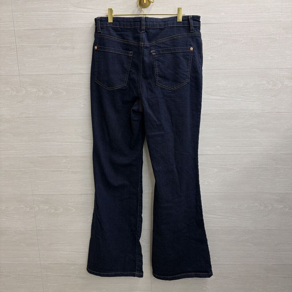 INC Denim Dark Wash Mid Rise Flare Jeans 12