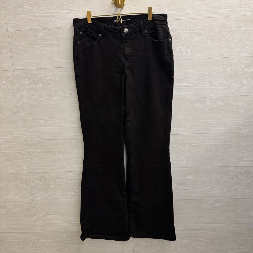 INC Denim Black Mid Rise Flare Jeans 12