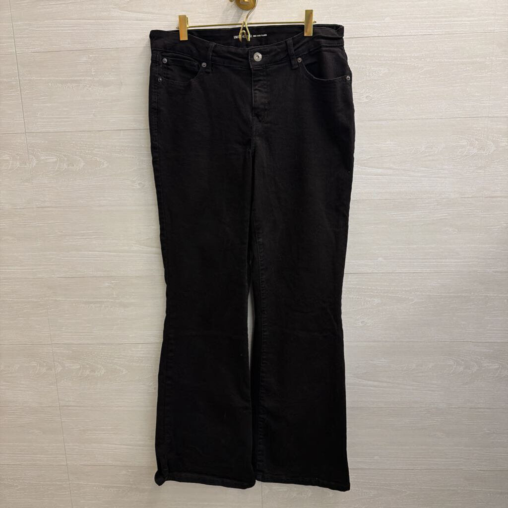 INC Denim Black Mid Rise Flare Jeans 12