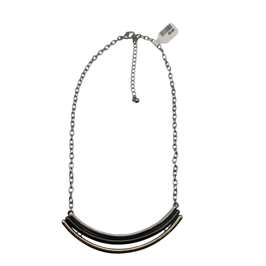 Silver/ Multi Metal Statement Necklace