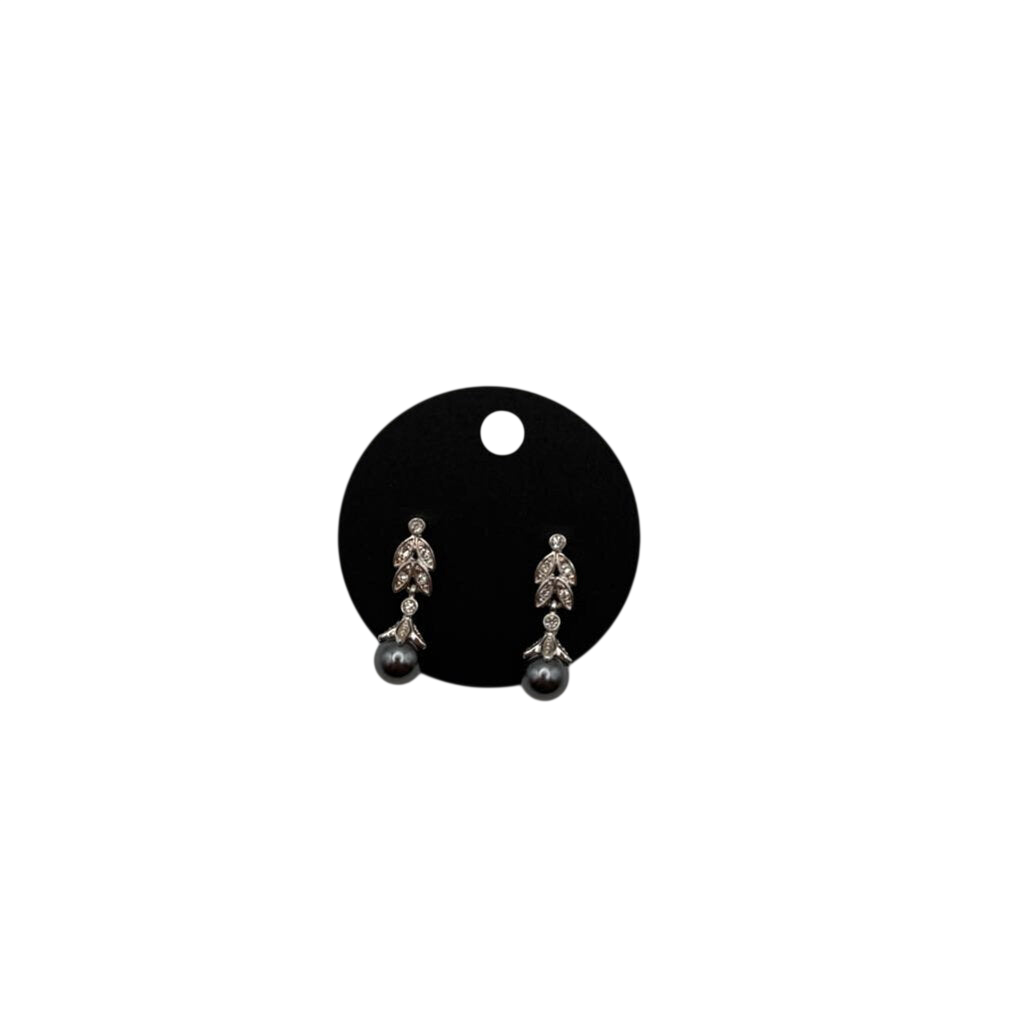 Silver/ Grey Pearl Drop Earrings