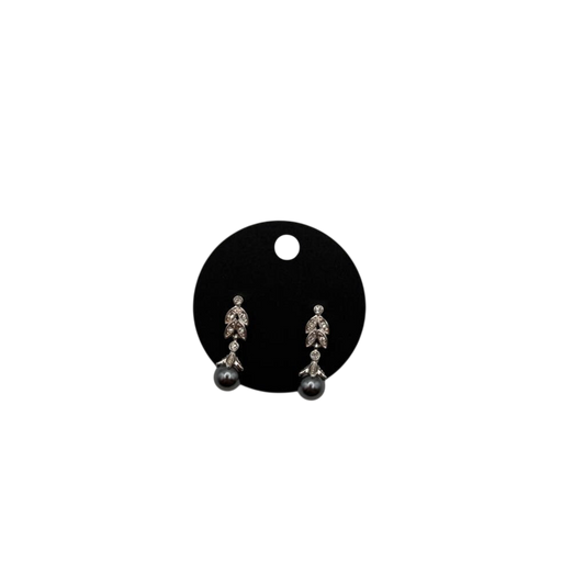Silver/ Grey Pearl Drop Earrings