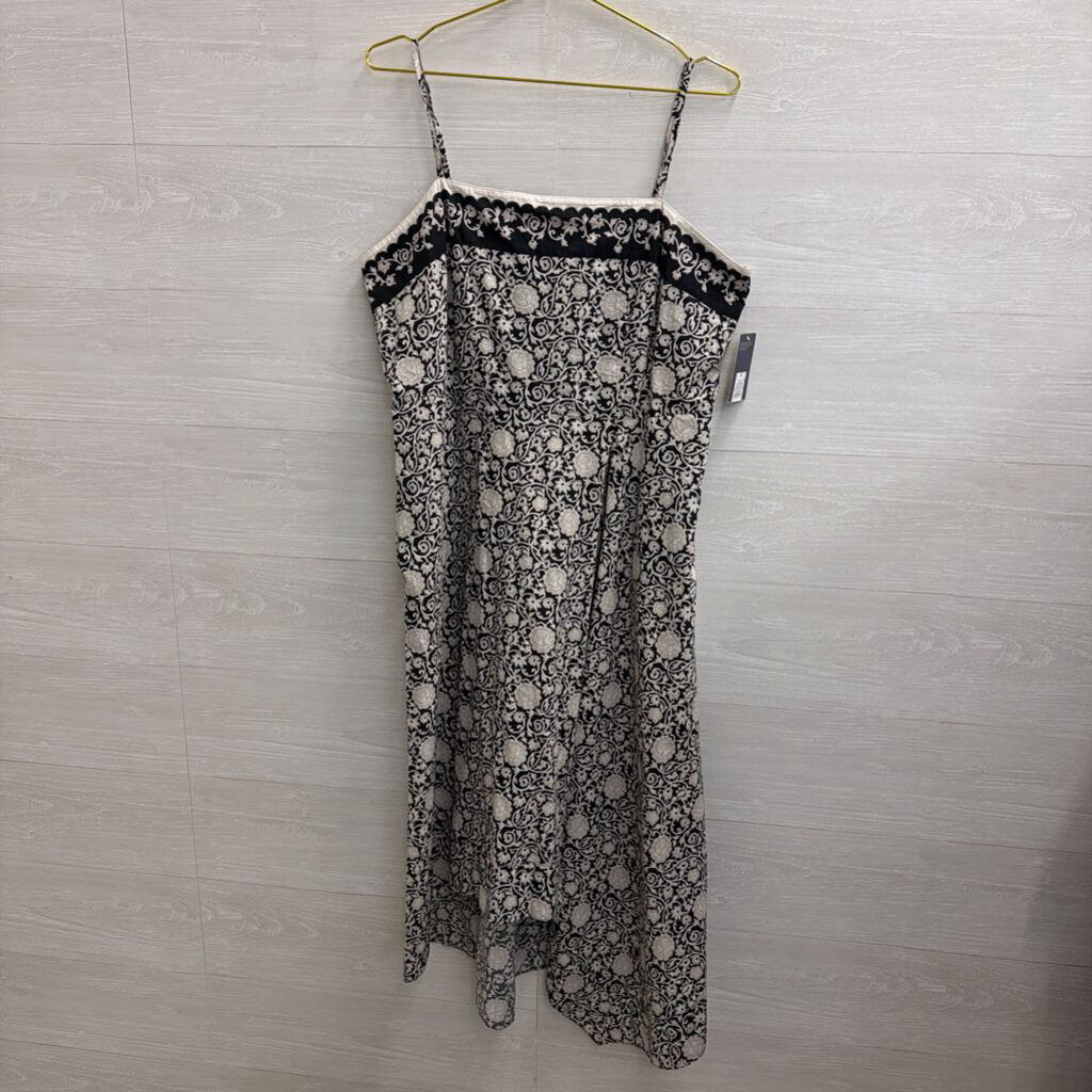 Black/ White Print Midi Dress Extra Large