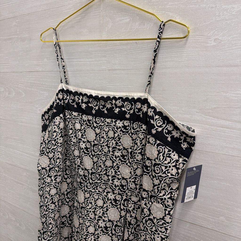 Black/ White Print Midi Dress Extra Large