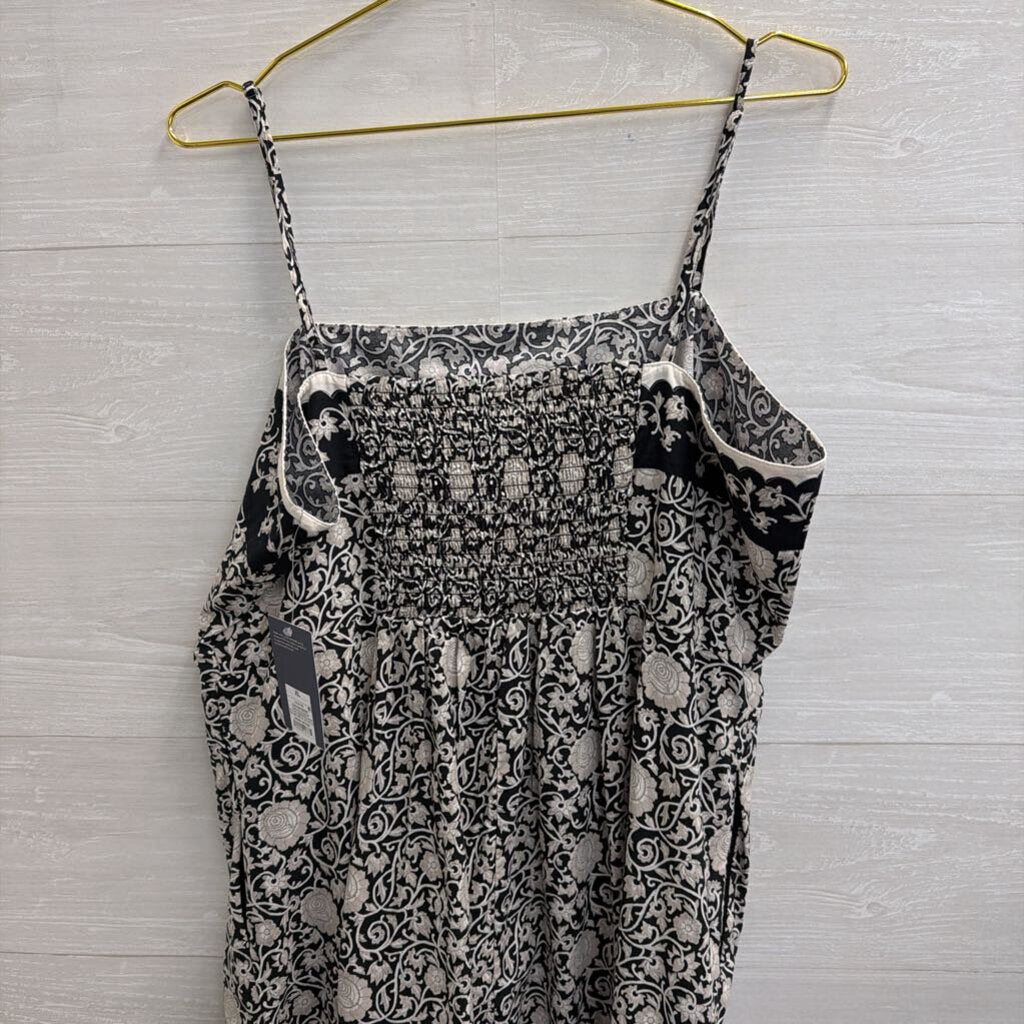 Black/ White Print Midi Dress Extra Large